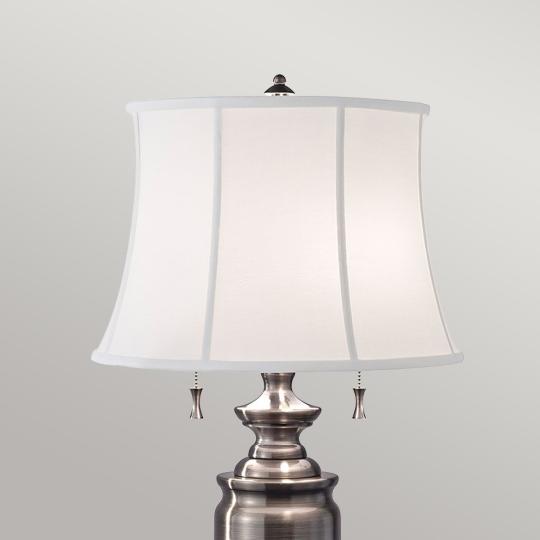 klasszikus ezust nikkel szinu amerikai haloszoba asztali lampa elegans luxus textil lampaernyo vintage villa kastely 2.jpg